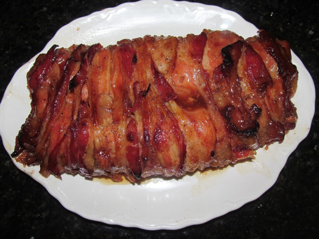 Bacon Wrapped Maple Glazed Pork Loin