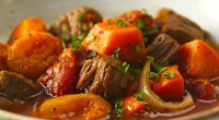 low fat-low salt-gluten free Ingredients: 1 tablespoon olive oil Cooking spray 1 1/2 pounds lean beef stew meat (chuck or round) 1 onion, diced 2 carrots, sliced 1/2 inch thick […]