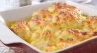 Ingredients: 4 tablespoons unsalted butter 3 tablespoons all-purpose flour 2 cups hot milk 3/4 cup grated Gruyere cheese 1/2 cup grated Parmesan cheese Pinch cayenne pepper 1 large head cauliflower, […]