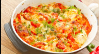 Ingredients: 1 1/2-2 pounds cauliflower, 2-inch florets 1 (16 oz.) can crushed tomatoes, drained 1/2 white onion, diced 2 red peppers, sliced 3 cloves garlic, minced 1/3 cup extra-virgin olive […]