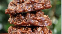 Ingredients: 3 ripe bananas 2 cups oats 1/4 cup peanut butter 1/4 cup cocoa 1/3 cup unsweetened applesauce 1 tsp vanilla Directions: Preheat oven to 350 Mash bananas, add the […]