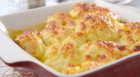 (makes 4-6 servings) Ingredients: 4 tablespoons unsalted butter 3 tablespoons all-purpose flour 2 cups hot milk 3/4 cup grated Gruyere cheese 1/2 cup grated Parmesan cheese Pinch cayenne pepper 1 […]