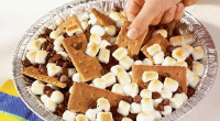 Ingredients: 8 rectangular graham crackers 3/4 cup milk chocolate chips 1 1/2 cups miniature marshmallows Directions: 1 Break each graham cracker into 4 pieces. Pile pieces in ungreased pie pan. […]