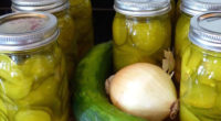 Ingredients: 8 large cucumbers, sliced 4 cups sliced onion 2 tablespoons pickling salt 2 cups white sugar 2 tablespoons all-purpose flour 2 cups white vinegar 1 tablespoon ground dried turmeric […]