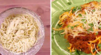 Ingredients: 1 lb cooked spaghetti 8 oz cream cheese 1 tsp Italian seasoning 1 tsp garlic powder 1 lb ground beef 1 jar marinara sauce Cooking spray Parmesan cheese Parsley […]