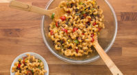 Servings: 6–8 Ingredients: Dressing 2 tablespoons jalapeño, minced 2 cloves garlic, minced 2 tablespoons lime juice 2 tablespoons taco seasoning ½ cup olive oil Salad 12 ounces cavatappi ½ cup […]