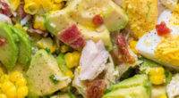 Ingredients: Avocado Chicken Salad Ingredients: 2 large cooked chicken breasts shredded or chopped 2 large avocados 1 cup corn from 1 cooked cob 6 oz lean bacon cooked and chopped […]