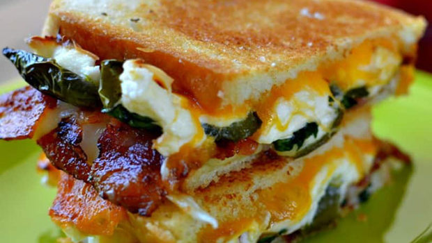 Ingredients: 2 Jalapenos sliced lengthwise seeds and membranes removed 4 ounces cream cheese 4 slices bacon crispy cooked 2 slices monterey jack 2 slices sharp cheddar 4 slices Italian bread […]
