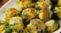 Ingredients: 2 lb. Brussels sprouts 2 tbsp. olive oil 2 cloves garlic, minced 1 tsp. chopped thyme kosher salt Freshly ground black pepper 1 c. shredded mozzarella 1/4 c. freshly […]